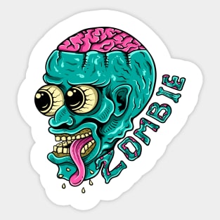 zombie with brain Sticker